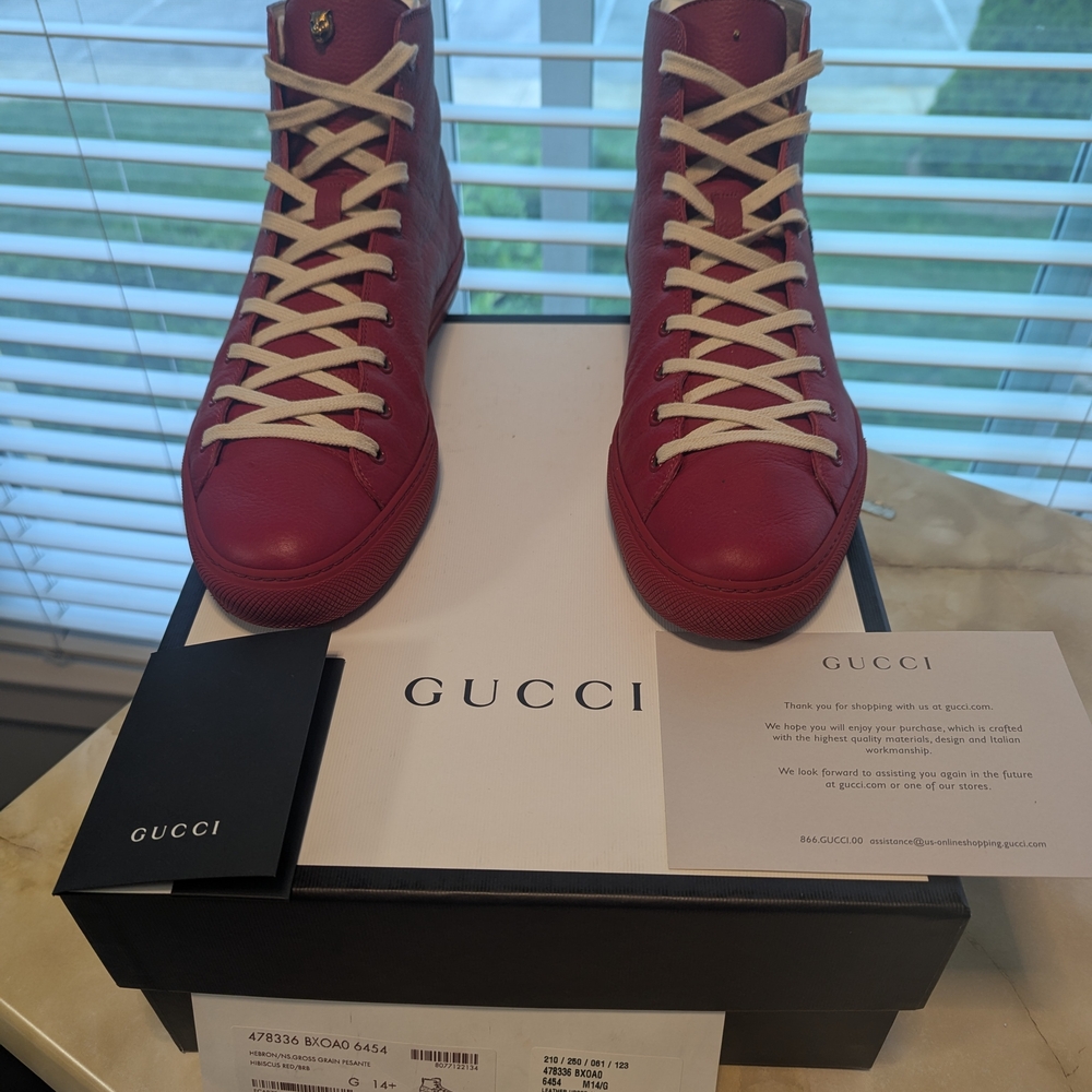 Gucci Red High-Top Sneakers